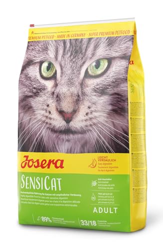 JOSERA SensiCat (1 x 10 kg) | Adult | Premium Trockenfutter für ausgewachsene empfindliche Katzen | Geflügel & Reis | extra verträgliche Rezeptur | weizenfrei | Katzenfutter | 1er Pack von Josera