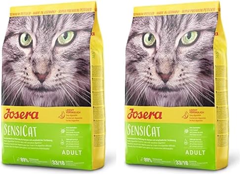 JOSERA SensiCat (1 x 400 g) | Adult | Premium Trockenfutter für ausgewachsene empfindliche Katzen | Geflügel & Reis | extra verträgliche Rezeptur | weizenfrei | Katzenfutter | 2er Pack von Josera