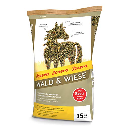 JOSERA Wald & Wiese (1 x 15 kg) | Premium Pferdefutter - das atemwegsunterstützende Kräutermüsli| haferfrei |Stärke- & zuckerreduziert | 1er Pack von Josera