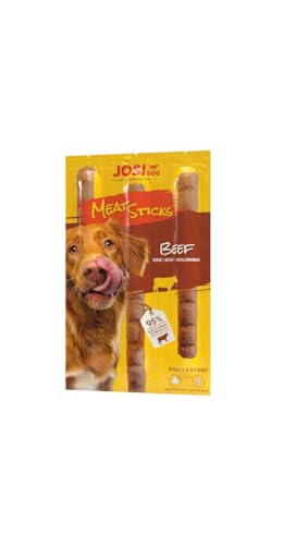 JosiIDog Meat Sticks Beef (20 x 33 g) | leckere Kaustange mit Rind | Hundesnack ohne Zucker, künstliche Farbstoffe & Geschmacksverstärker | getreidefrei | Powered by JOSERA | 20 x 3 Sticks von Josera