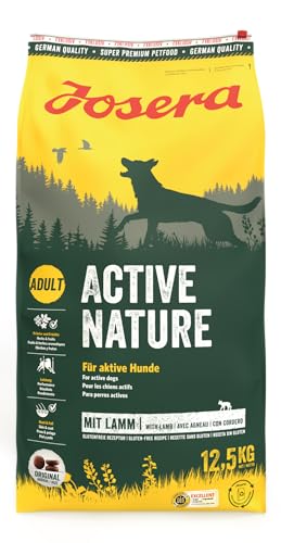 JOSERA Active Nature (1 x 12,5 kg) | Adult | Premium Trockenfutter für ausgewachsene aktive Hunde | Lamm & Reis | Hundefutter | 1er Pack von Josera