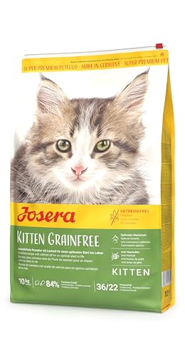 JOSERA Kitten grainfree (1 x 10 kg) | Kitten | Premium Trockenfutter für heranwachsende Katzen sowie Katzen-Mütter in der Säugezeit | Geflügel & Lachsöl | getreidefrei | Katzenfutter | 1er Pack von Josera