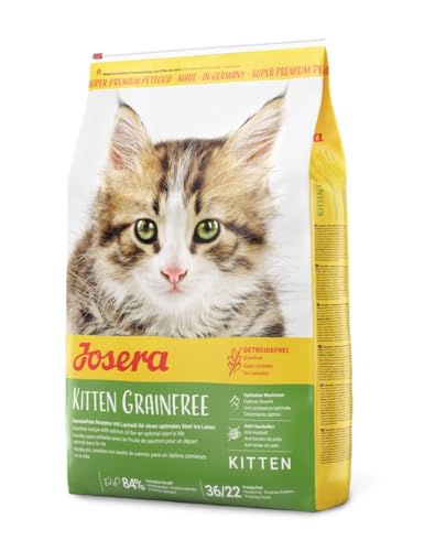 JOSERA Kitten grainfree (1 x 10 kg) | Kitten | Premium Trockenfutter für heranwachsende Katzen sowie Katzen-Mütter in der Säugezeit | Geflügel & Lachsöl | getreidefrei | Katzenfutter | 1er Pack von Josera