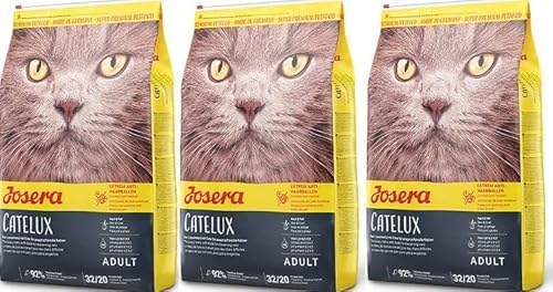 Josera Catelux (3 x 2kg) | Mit schmackhaftem Entenprotein & Kartoffel für anspruchsvolle Katzen | Super Premium Trockenfutter für ausgewachsene Katzen | 3er Pack von Josera