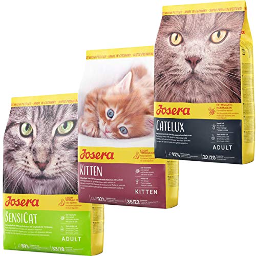 Josera Die Gourmetvariation für die Katze: je 2 kg SensiCat, Kitten & Catelux von Josera