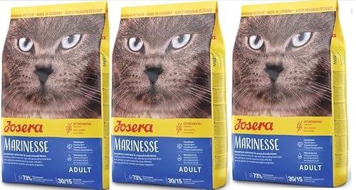 Josera Marinesse (3 x 2kg) | Lachs, Kartoffel und Erbse als ausgesuchte Proteinquelle für anspruchtsvolle Katzen hypoallergenes Katzenfutter Super Premium Trockenfutter 3er Pack von Josera