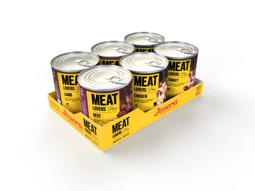 Josera Meat Lovers Pure Multipack | Nassfutter für Hunde | hoher Fleischanteil | getreidefrei | Alleinfuttermittel | 6x800g von Josera