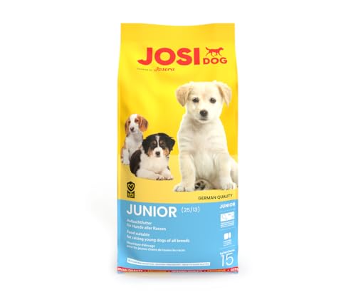 JosiDog Junior (1 x 15 kg) | Junior | Premium Trockenfutter für Welpen und Junge Hunde | glutenfrei | für Beste Verträglichkeit | Hundefutter | Powered by JOSERA | 1er Pack von Josera