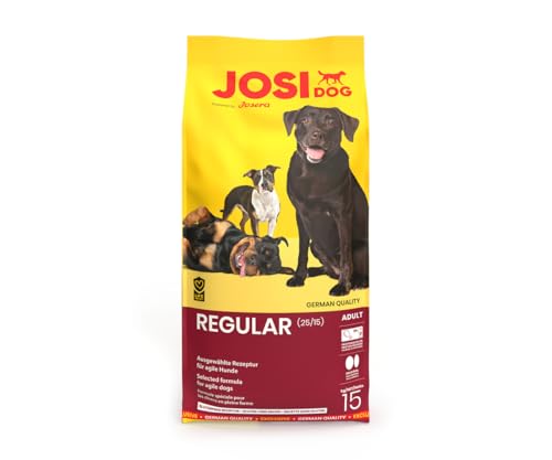 JosiDog Regular (1 x 15 kg) | Adult | Premium Trockenfutter für ausgewachsene Agile Hunde | glutenfrei | Alleinfutter mit 80% tierischem Protein | Powered by JOSERA | 1er Pack von Josera