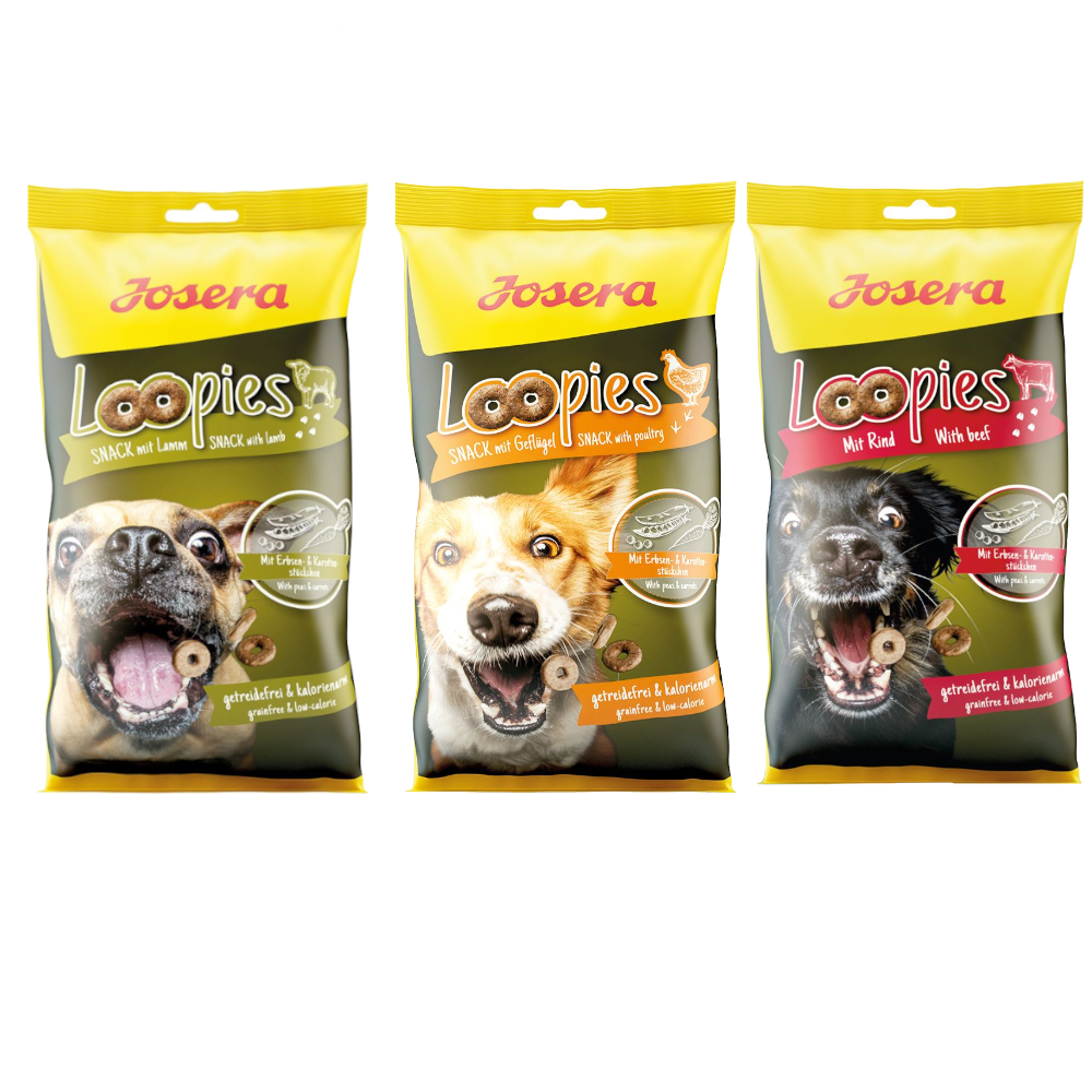 Kombi-Paket Josera Loopies 9 x 150 g - Rind + Geflügel + Lamm von Josera