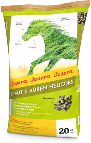 JOSERA Kraut & Rüben Heucobs (1 x 20 kg) | Premium Pferdefutter | Pferdefutter zum Auffüttern | Melassefrei und ohne Zuckerzusatz | CO2-neutral produziert und getrocknet | 1er Pack von Josera