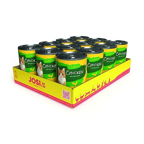 JosiCat Chicken in Sauce (12 x 415 g) | Adult | Premium Nassfutter für ausgewachsene Katzen | Huhn in Sauce | Vitamin D3 & E | Powered by JOSERA | Katzenfutter nass | Alleinfuttermittel | 12er Pack von JosiCat