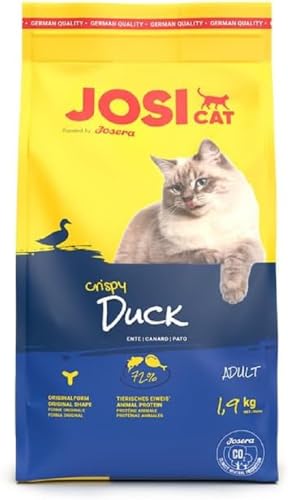 JosiCat Crispy Duck (3 x 1,9 kg) | Adult | Premium Trockenfutter für Katzen | mit köstlicher Ente & wertvollen Fettsäuren | Powered by JOSERA | Katzenfutter | Alleinfuttermittel | 3er Pack von JosiCat