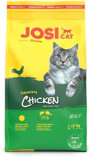 JosiCat Crunchy Chicken (3 x 1,9 kg) | Katzenfutter mit zartem Hühnchen sowie wertvollen Fettsäuren & Vitaminen | Premium Trockenfutter für ausgewachsene Katzen | Powered by JOSERA | 3er Pack von JosiCat