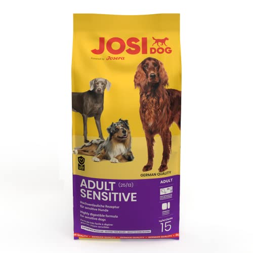 JosiDog Adult Sensitive (1 x 15 kg) | Adult | Premium Trockenfutter für empfindliche Hunde | besonders bekömmlich mit viel Geflügelprotein | glutenfrei | Powered by JOSERA | Hundefutter | 1er Pack von JosiDog