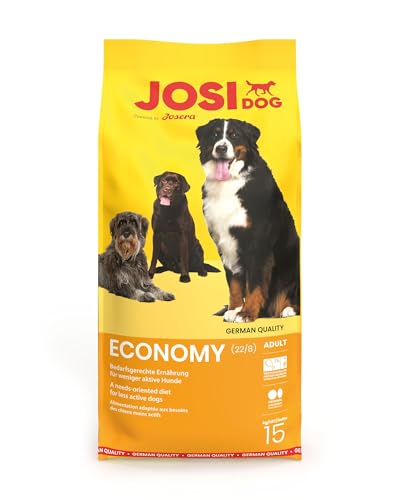 JosiDog Economy (1 x 15 kg) | Adult | Premium Trockenfutter für ausgewachsene weniger aktive Hunde | mit viel tierischem Protein | Powered by JOSERA | Hundefutter | Alleinfutter | 1er Pack von JosiDog