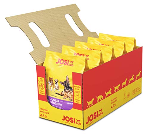 JosiDog Junior Sensitive (5 x 900 g) | Junior | Premium Trockenfutter für wachsende, Sensible Hunde | Welpenfutter ab der 8. Woche | gut verträglich | Powered by JOSERA | Hundefutter | 5er Pack von JosiDog