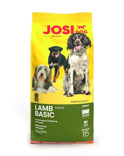 JosiDog Lamb Basic (1 x 15 kg) | Adult | Premium Trockenfutter für ausgewachsene normalaktive Hunde | mit schmackhaftem Lamm | Powered by JOSERA | Hundefutter | Alleinfutter | 1er Pack von JosiDog