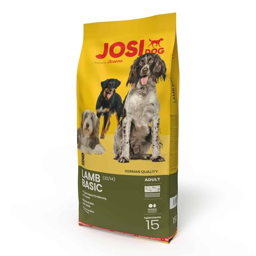 JosiDog Lamb Basic (1 x 15 kg) | Adult | Premium Trockenfutter für ausgewachsene normalaktive Hunde | mit schmackhaftem Lamm | Powered by JOSERA | Hundefutter | Alleinfutter | 1er Pack von JosiDog