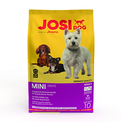 JosiDog Mini (1 x 10 kg) | Adult Mini | Premium Trockenfutter für ausgewachsene, kleine Hunde | mit hochwertigem Geflügelprotein | Extrakleine Kroketten| Powered by JOSERA | Hundefutter | 1er Pack von JosiDog