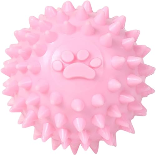 Jowxsx Pink Dogs Toy Spiky TPR Ball No Squeak Chew Toy Long Lasting Dog Toy Balls for Aggressive Chewers Dogs Puppy Tething Training Toy Dogs Spiky Rubber Ball Toy Small for Aggressive Heavy Chewers von Jowxsx