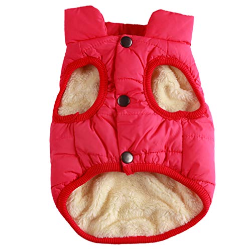 JoyDaog 2-lagige mit Fleece gefütterte Hundejacke, sehr warm für Winter und kaltes Wetter, extraweiche, winddichte Hundeweste,rose,XXX-Large von JoyDaog