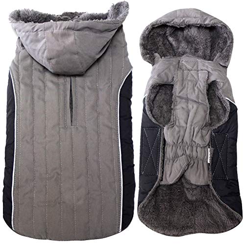 JoyDaog Fleece Hund Hoodie für große Hunde Super warme Hundejacke für kalte Winter Hundemäntel,Grau XXL von JoyDaog