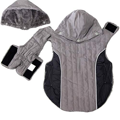 JoyDaog Fleece Hund Hoodie für große Hunde Super warme Hundejacke für kalte Winter Hundemäntel,Grau XXXL von JoyDaog