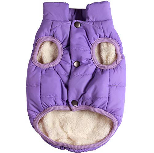 JoyDaog Fleece Hundejacke für Winter kaltes Wetter, Extra Weicher Hundemantel für große Hunde, Winddichte Welpen Weste, Lila XXL von JoyDaog