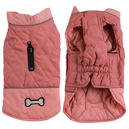 JoyDaog Wende-Hundemäntel für mittelgroße Hunde wasserdichte, warme Baumwoll-Hundejacke für den kalten Winter, Rosa L von JoyDaog