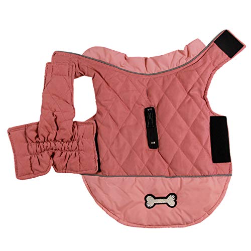 JoyDaog Wendehundemäntel für kleine Hunde wasserdichte, warme Baumwoll-Hundejacke für den kalten Winter, Rosa M von JoyDaog