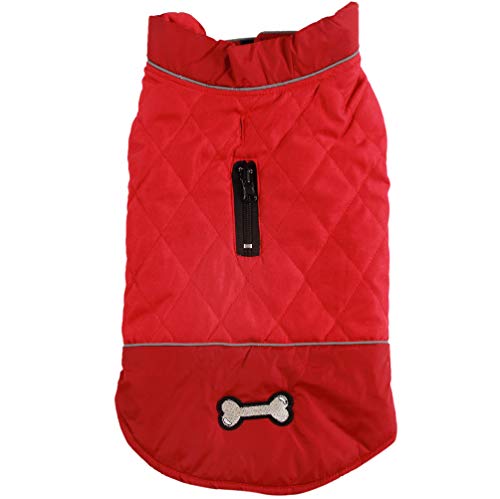 JoyDaog Wendehundemäntel für kleine Hunde wasserdichte, warme Welpenjacke aus Baumwolle für den kalten Winter, Red XS von JoyDaog