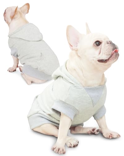 Joyahoo Hund Hoodie Französische Bulldogge Welpe Hundekleidung Warme Frenchie Hundekleidung Sweatshirt mit Tasche Kaltes Wetter Hund Hoodies für Kleine Hunde Französische Bulldogge Kleidung für Hunde von Joyahoo