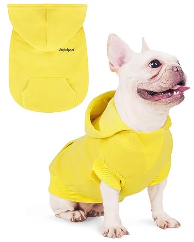 Joyahoo Hund Hoodie Französische Bulldogge Welpe Hundekleidung Warme Frenchie Hundekleidung Sweatshirt mit Tasche Kaltes Wetter Hund Hoodies für Kleine Hunde Französische Bulldogge Kleidung für Hunde von Joyahoo