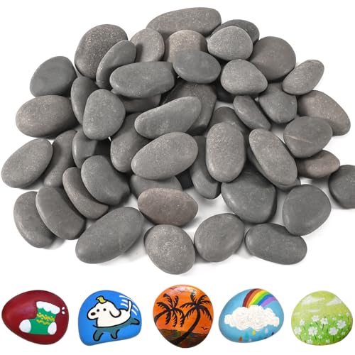 Joycabin 50 Stück Steine zum Bemalen, 2-4 cm Flache Steine zum Bemalen, Dekosteine Naturstein Natürlicher Flussstein DIY Aquarium Deko Steine für Bunte Malerei und Dekoration Blumentöpfen von Joycabin