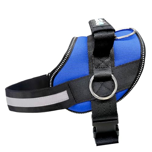 Joyride Basic Essential Hundegeschirr 1.0 für kleine, mittelgroße und große Hunde, Haustierweste ohne Ziehen, mit 3 seitlichen Ringen für die Platzierung der Leine, verstellbar für Training (Blue von Joyride Harness