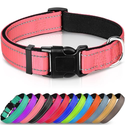 Joytale Halsband Hund, Reflektierend Hundehalsband Große Hunde, L, Rosa von Joytale