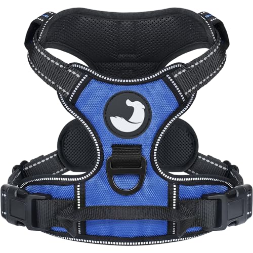 Joytale Hundegeschirr Grosse Hunde, reflektierendes Geschirr Hund, Hundegeschirr bequeme Gepolsterte, verstellbares Zuggeschirr beim Führen und Training, Geschirr Hunde mit Griff, Navy Blau, XL von Joytale