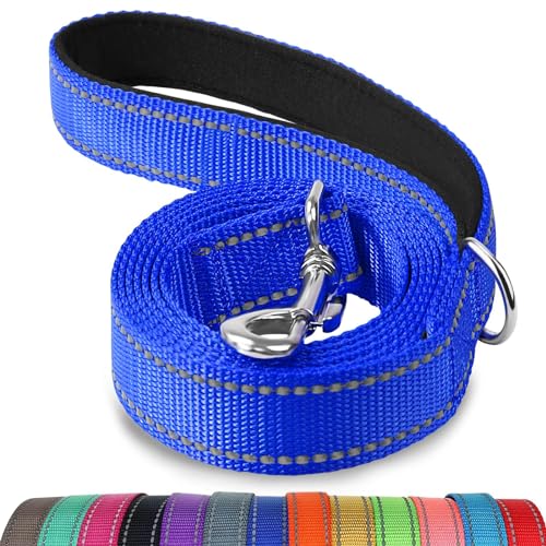 Joytale Hundeleine, 1.8/1.5/1.2m Reflektierende Leine aus Nylon mit Gepolstertem Griff für Große Mittel Hunde, 1.5m × 2.0cm, Navy blau von Joytale