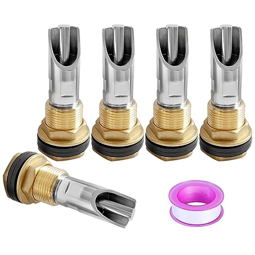 Joywayus 5 Stück 1/2 NPT Edelstahl Automatischer Schweinsnippel Wassertränke Futterspender Bewässerung Bewässerung + 5 Stück 1/2 Zoll Buchse auf 3/4 Stecker Messing Wassertank-Anschluss von Joywayus