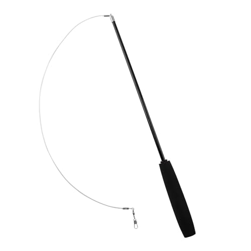 JrEam Katze necken Zauberstab DREI-Abschnitt Teleskop Simulation Angelrute Zauberstab Katze necken Stick Spielzeug Katze Unterhaltung Spielzeug Kätzchen Lustige(Color:Black) von JrEam