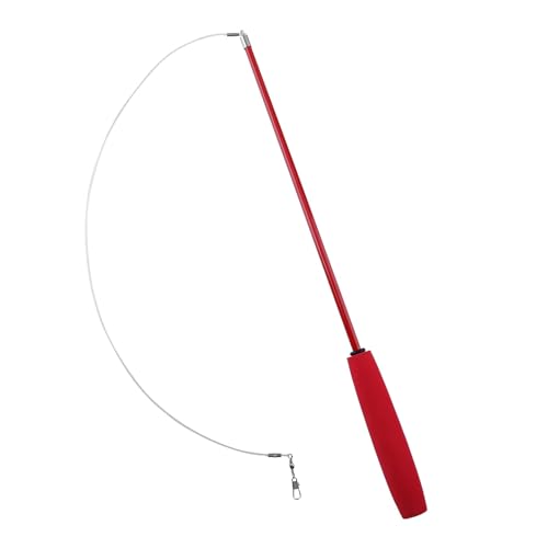 JrEam Katze necken Zauberstab DREI-Abschnitt Teleskop Simulation Angelrute Zauberstab Katze necken Stick Spielzeug Katze Unterhaltung Spielzeug Kätzchen Lustige(Color:Red) von JrEam