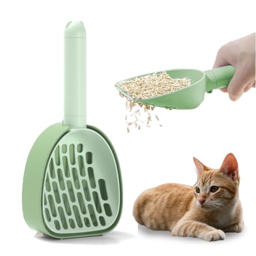 Jrhncy Katzenschaufel für katzenklo,ASB-Material Cat Litter Scoop,Katzenstreu Schaufel mit Sockel,Katzentoilette Scooper,Cat Litter Scoop,Sschaufel Katzenklo Mit Kackbeutel,Kotsieb,Poop Sieben von Jrhncy