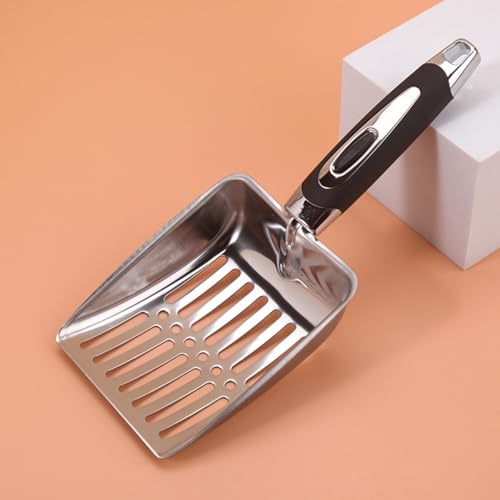 Jrhncy katzenstreuschaufel,Cat Litter Scoop, Edelstahl Kitty Metallschaufel mit Gummigriff,Schnell Gesiebtes Katzenstreu,Aluminiumlegierung Sieb Sschaufel Katzenklo,Kotsieb, Poop Sieben von Jrhncy