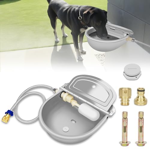 Automatischer Wassernapfspender für Hunde, 304 Edelstahl, Tierbewässerungs-Set mit Schwimmerventil, für Nutztiere, Pferde, Hunde, Ziegen, Schweine, Huhn, Tiere, Trinkwassertrog von Js2U ZW