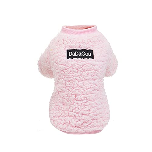 Haustier Hund Pullover für kleine mittelgroße Hunde, Herbst und Winter Hundebekleidung Mädchen Junge gemütliche Fleece Hund Pullover Pullover Mantel Jacke für Bulldogge Chihuahua (Rosa, 2XL) von JstDoit