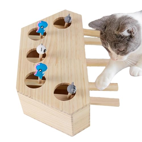 Jubepk Cat Scratcher Toy, Kitten Scratch Toy, Cat Teaser Toy, Cat Scratch Toy, Fun Cat Toys, Cat Exercise Toy, Wooden Cat Toy, Interactive Cat Toy, Cat Scratcher with Holes, Enrichment Cat Toy von Jubepk