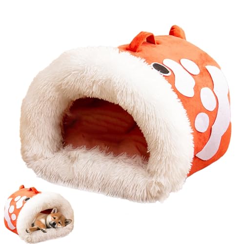 Cozy Cave Pet Bed | Plush Pet Beds for Indoor | Self-Warming Pet Beds | Fish Shape Handle Pet Bed | Winter Kitten Cuddler Thickened Self-Warming Cat Beds Furniture for Indoor Cats Dogs Puppy Pet von Jubepk