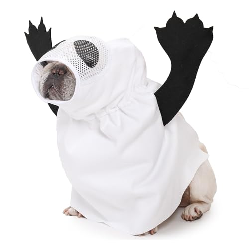 Halloween-Hundekostüme, einzigartiges Geister-Hundekostüm, kreatives Hundegeist-Kostüm, Geisterkostüm für Hunde, Halloween-Haustierkostüme, süßes Hundegeisterkostüm von Jubepk