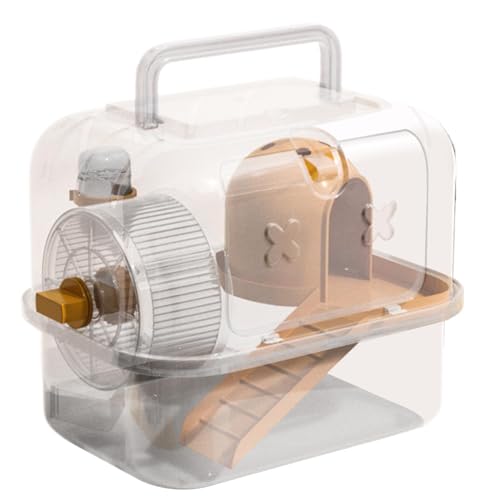 Hamster Carrier, Ventilated Outing Case, Transparent Hamster Carrying Case, Portable Travel Cage, 9.45x7.09x7.87in, Ideal for Hiking, Walking, and Outdoor Adventures, Small Pets von Jubepk